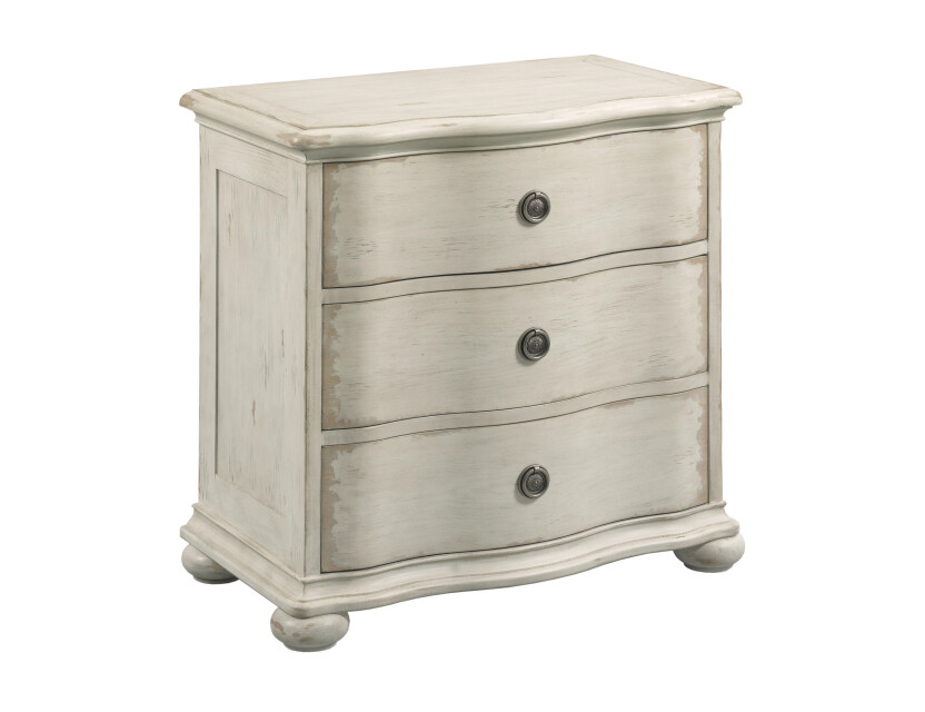 HELENE THREE DRAWER NIGHTSTAND - CRÈME