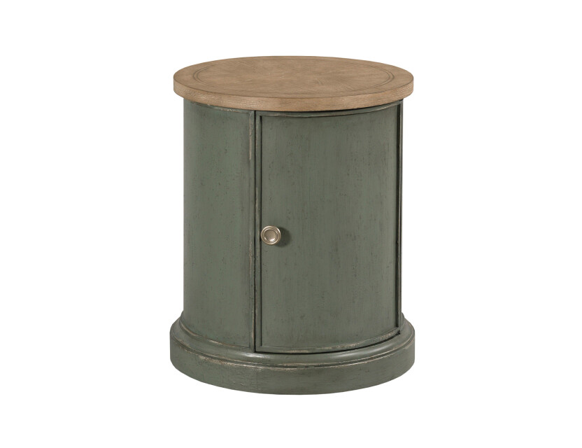 WOODFIELD ROUND ACCENT TABLE - GREEN