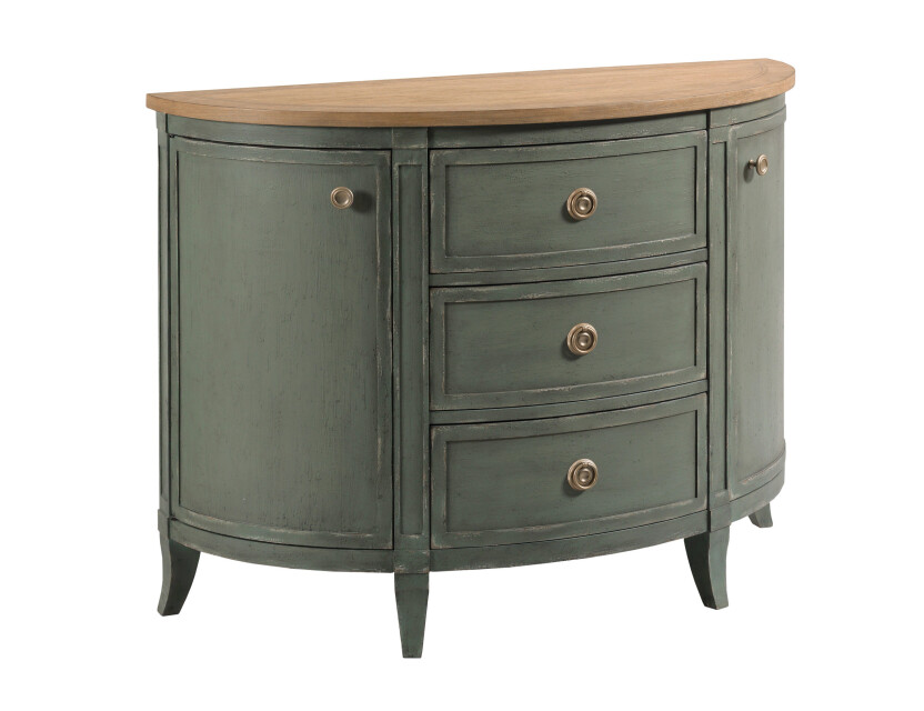 WOODFIELD DEMILUNE CHEST - GREEN