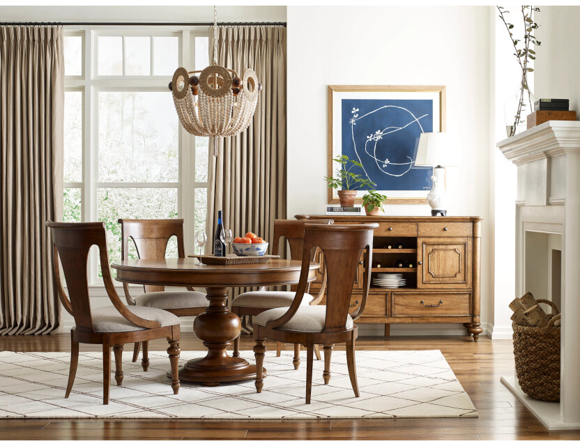 HILLCREST ROUND DINING TABLE COMPLETE Room Scene 1