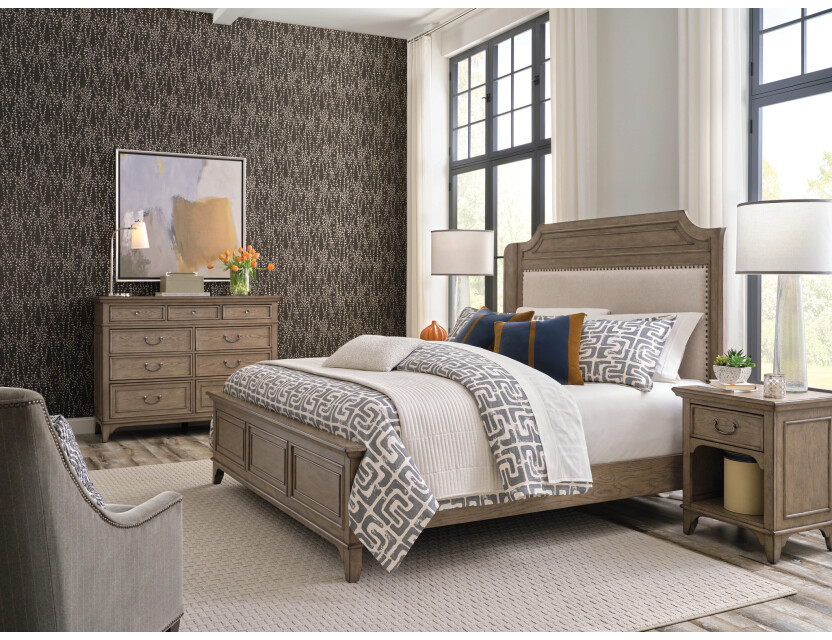 ENGELS UPHOLSTERED KING BED COMPLETE Room Scene 1