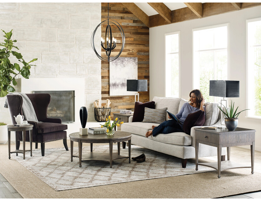 SUTTER ROUND COFFEE TABLE Room Scene 1